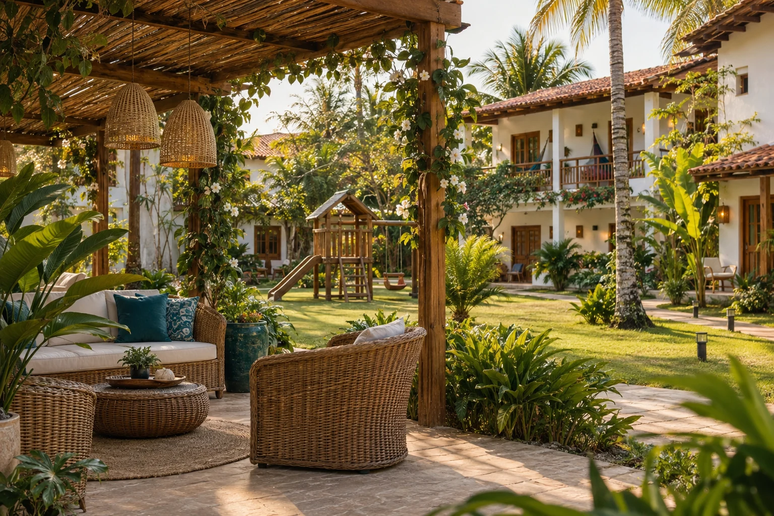 Piscina, redes e bons momentos